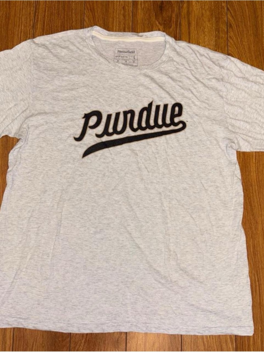 Gray Purdue Tee with black logo